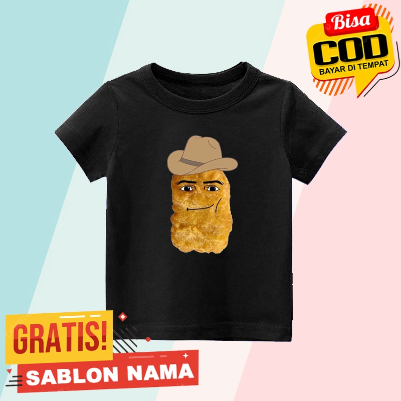 Kaos Anak Chicken Nugget Meme Koboy / Baju Anak Laki Laki & Perempuan