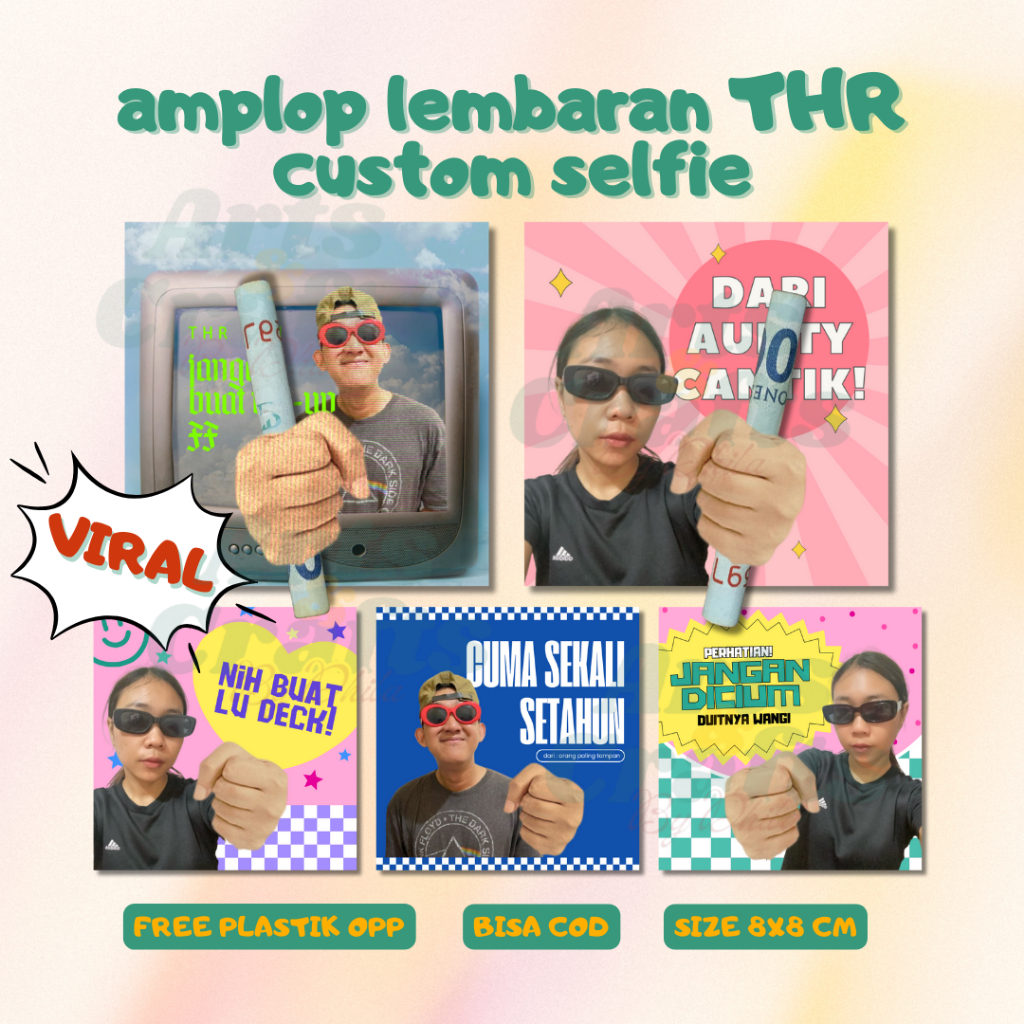 

Arts&Crafts.byDhila | Amplop THR Lembaran 8x8 cm | Amplop Lembaran Custom Selfie | Kertas uang THR | Amplop THR TREN 202