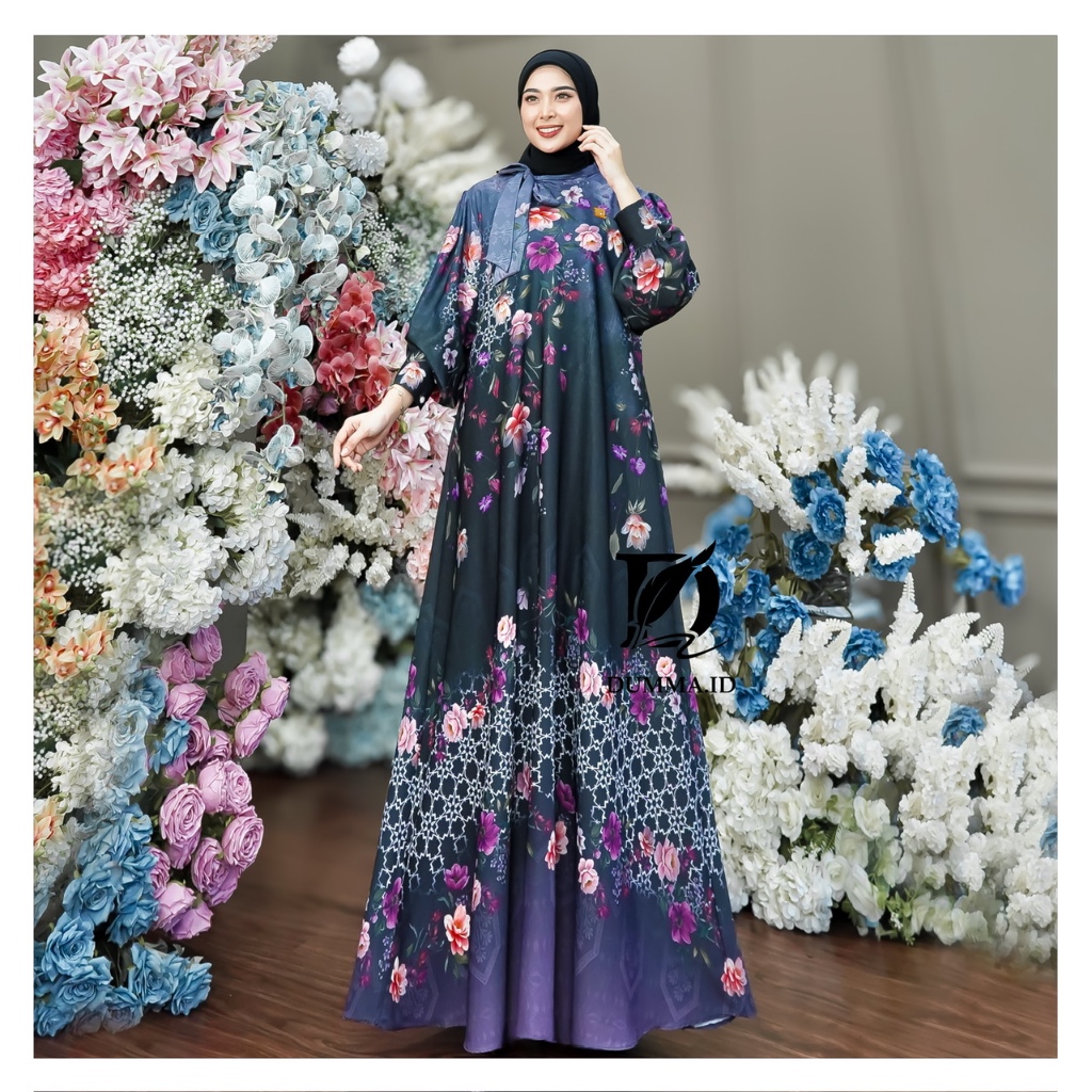 Dumma.id - Pakaian Wanita  Shabila Dress  Arumi Dalt Silk  Gamis Cantik