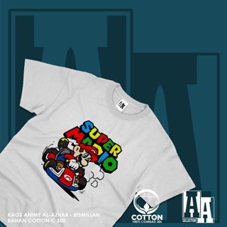AL - AZHAR COLLECTION  | KAOS ANIME KEKINIAN KARAKTER SUPER MARIO | COTTON COMBED 30S | KAOS PREMIUM