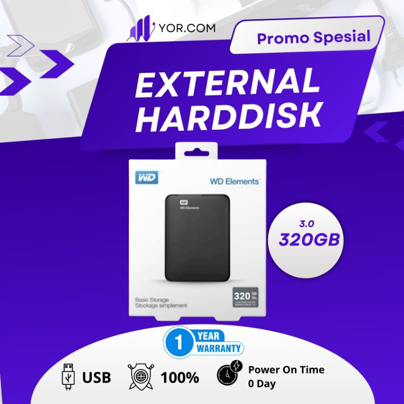 Hardisk Eksternal 320GB WD Elements USB 3.0 HDD External 320GB WD