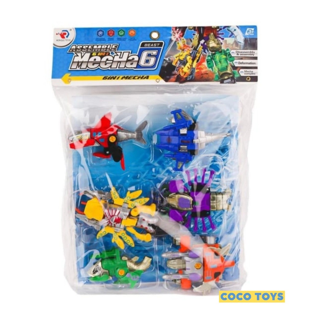 Mainan Robot 6 In 1 Mecha Diy