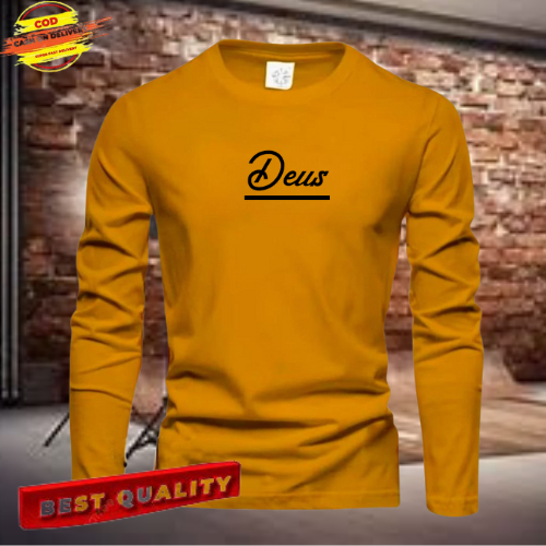 Baju Deus black Kaos Lengan Panjang Kuning premium pria wanita