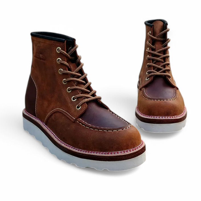 Hard Motion Gianicol Original Sepatu Boots Moc Toe Pria Kulit Asli Premium Italian Crazy Horse leath