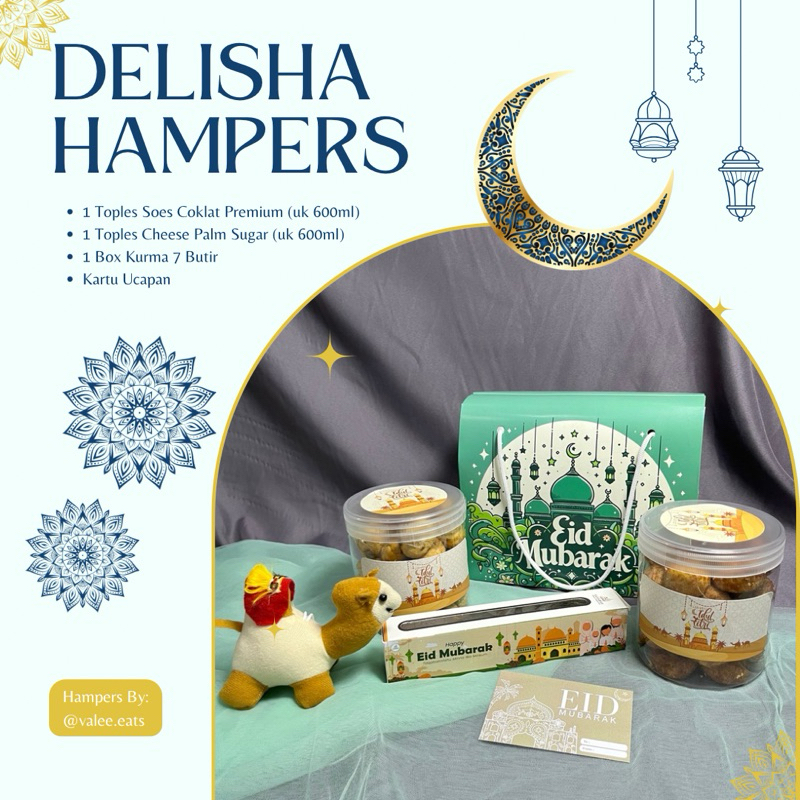 

Delisha & Jeehan Hampers Lebaran 2025 | Kue Soes Coklat, Cheese Palm Sugar, Stik Keju