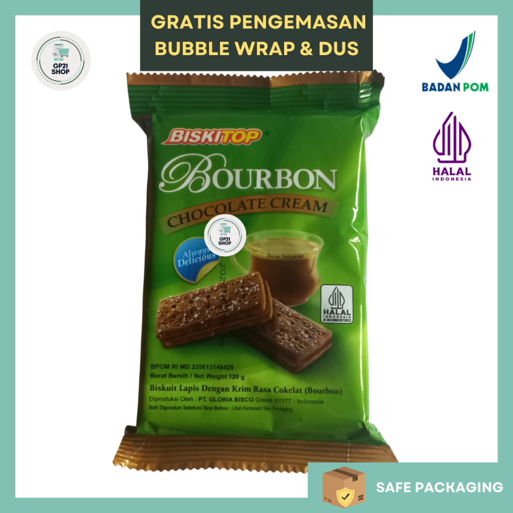 

Gooku 28 Store [1 Dus Isi 30 Pcs] Biskitop Rose Cream Chocolate/Vanilla/Durian 120Gr Bourbon 120Gr