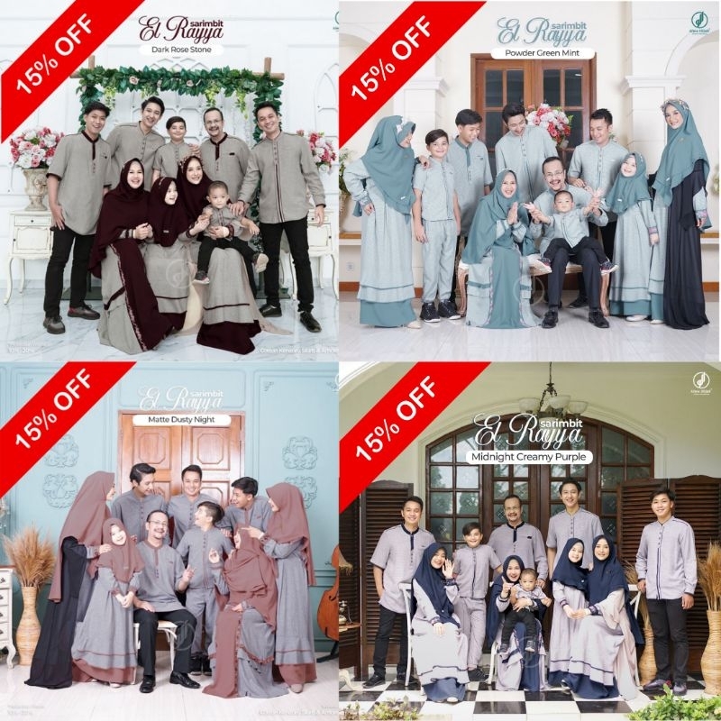 SARIMBIT ALWA HIJAB EL RAYYA FAMILY FAMSET LEBARAN TERBARU SARIMBITKELUARGA MUSLIM SYARI BAJU COUPLE