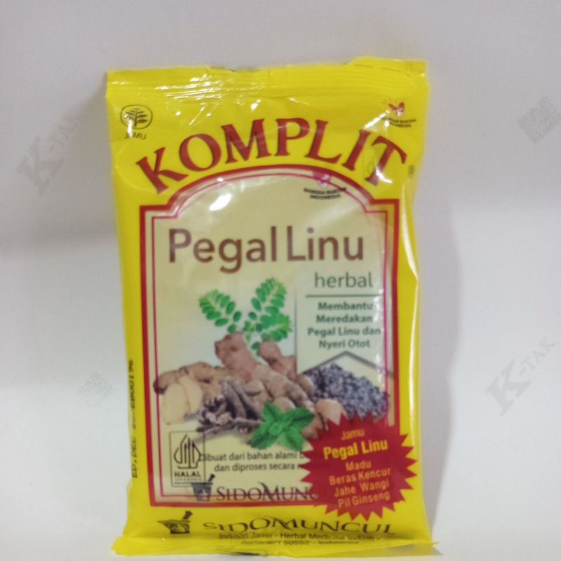 

Jamu Pegal Linu Komplit Sido Muncul kemasan slop isi 20 pack.