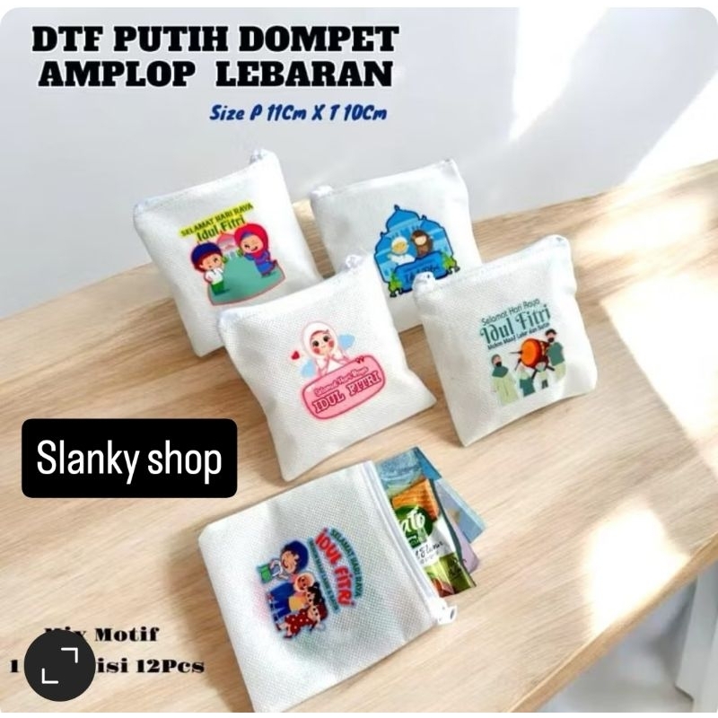 

(isi 24pcs) Dompet Angpao putih resleting lebaran idul Fitri karakter lucu