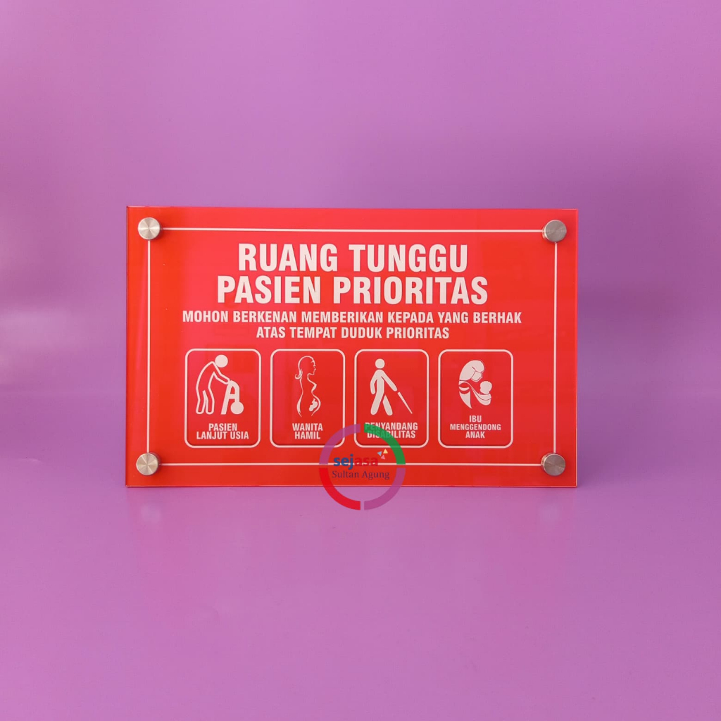 

Papan Akrilik Pasien Prioritas | Penanda Tempat Duduk Pasien Prioritas