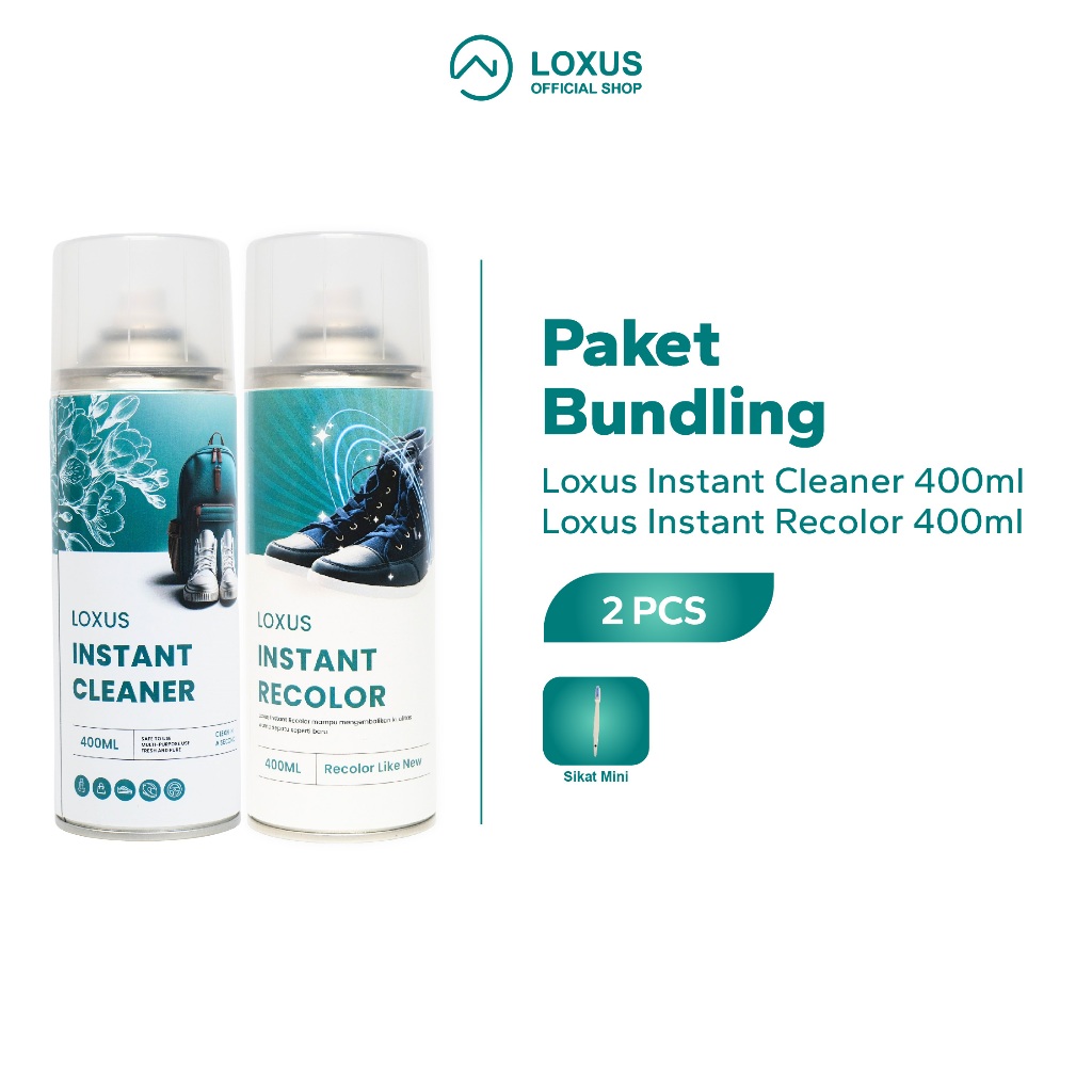 Loxus Paket Perawatan Sepatu Loxus Instant Cleaner dan Loxus Instant Recolor