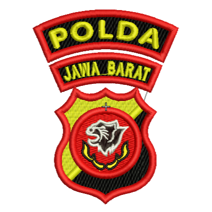 BORDIR LOGO POLDA JAWA BARAT TIMBUL READY STOK