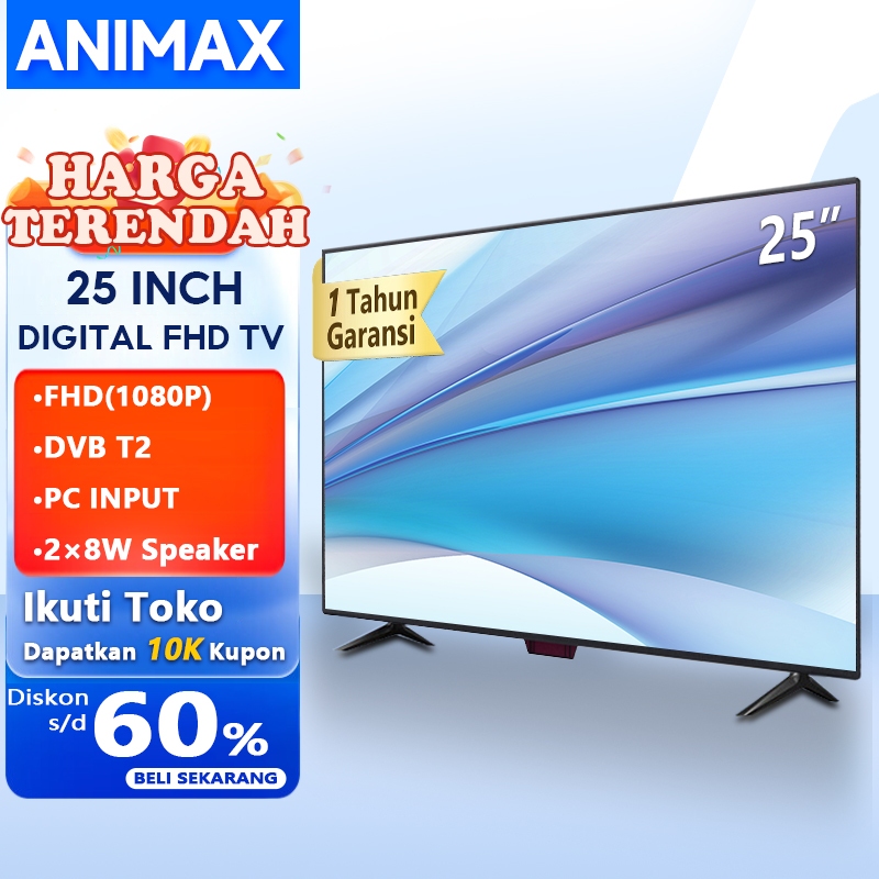 Animax Sakura TV LED Monitor 24 inch Digital TV LED layar komputer Gaming Monitor 21/22/24/25 inch t