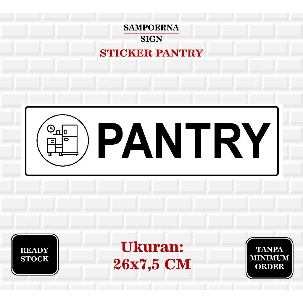 Stiker ruang pantry / stiker penyimpanan bahan makanan / stiker penyimpanan alat masak / stiker peny