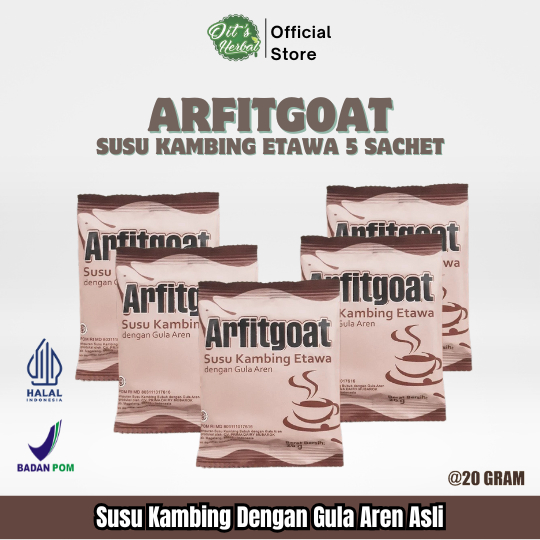

ARFITGOAT Asli Platinum Susu Kambing Etawa - Atasi Nyeri Sendi dan Pegal Linu 5 Sachet BPOM Halal