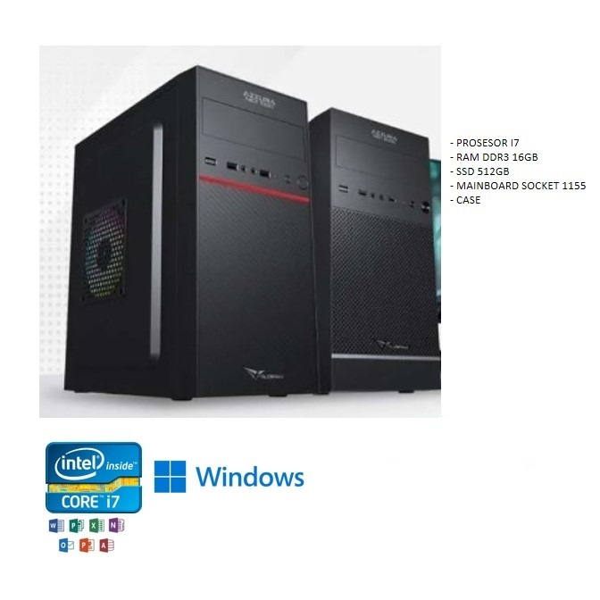 CPU / Komputer / PC Rakitan Core i7 RAM 16GB 512SSD