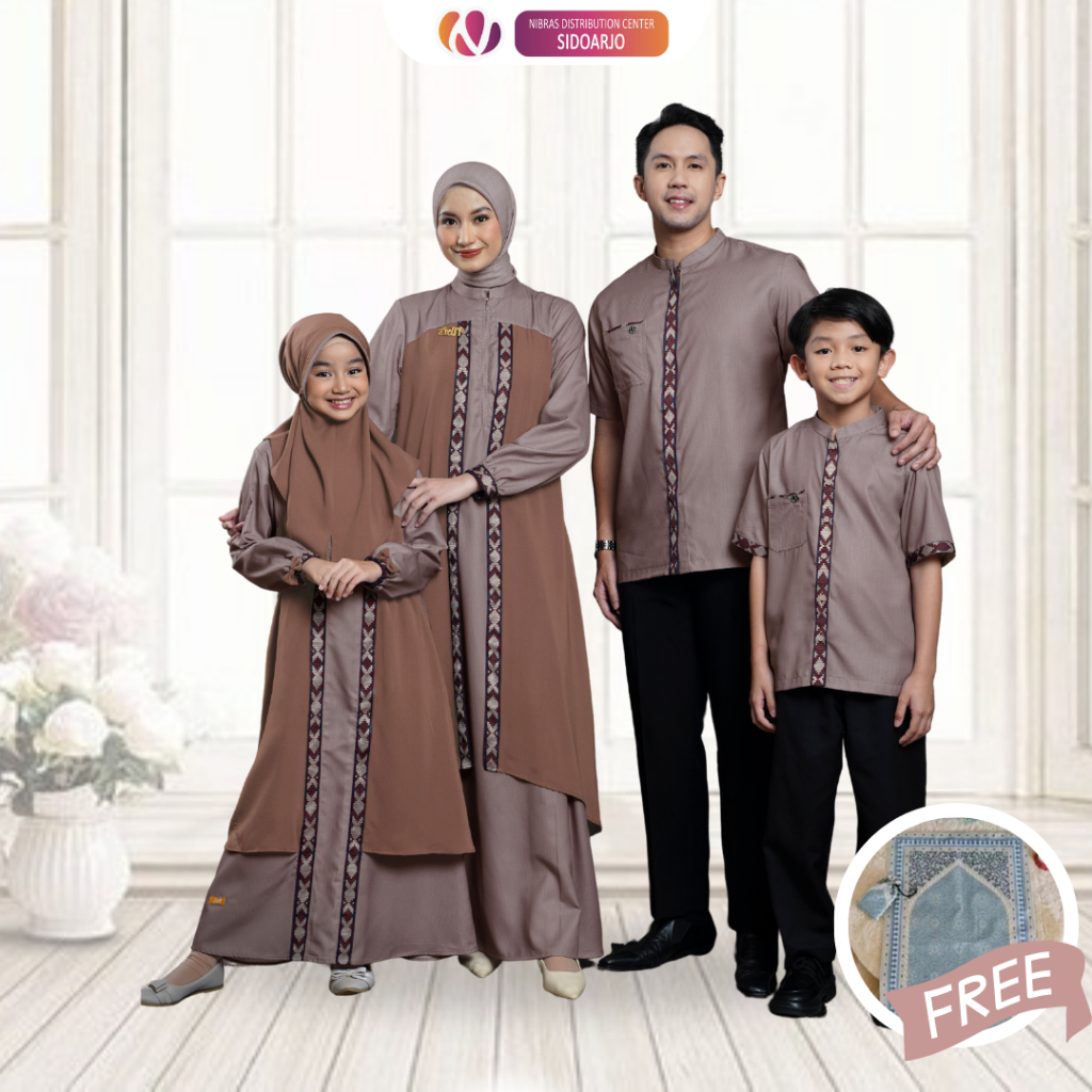 Baju Seragam Keluarga Pesta Pernikahan 2025 -  Sarimbit Mewah Nibras Rayya Series Vidya Rose Tan
