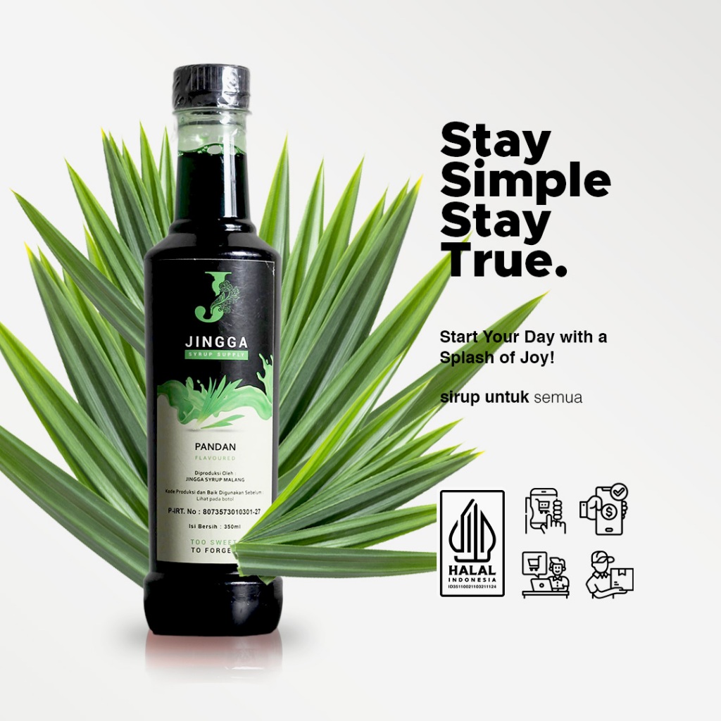 

JINGGA Pandan Syrup 350 ml - Sirup Flavor Pandan Untuk Kopi Mocktail Cocktail Cake Dessert