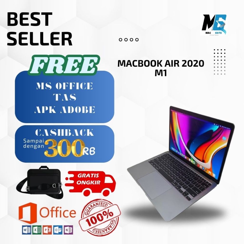 Macbook Air Retina M1 2020, Chipset Apple M1 16gb/8gb SSD 512gb/256gb/128gb