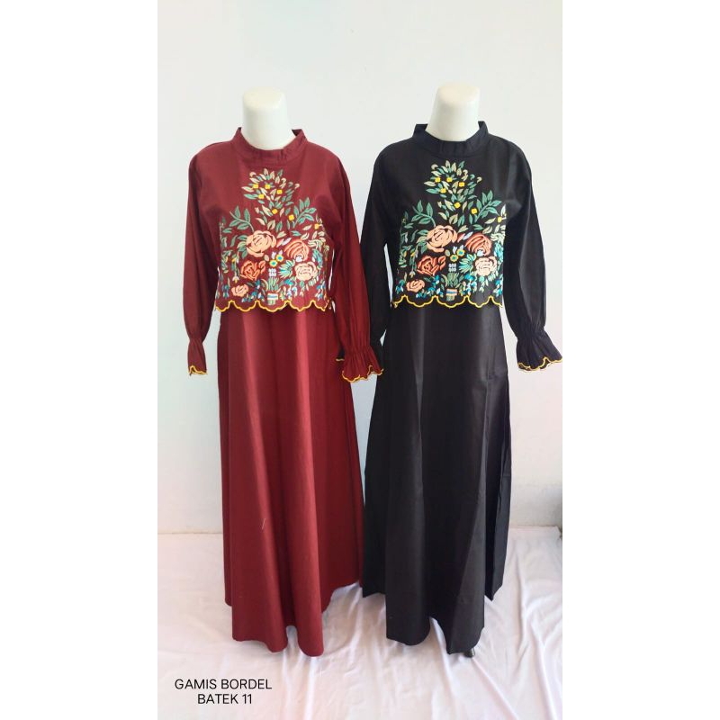 gamis wanita bordil bunga/gamis bordil/dress wanita/GAMIS BORDEL BATEK 11