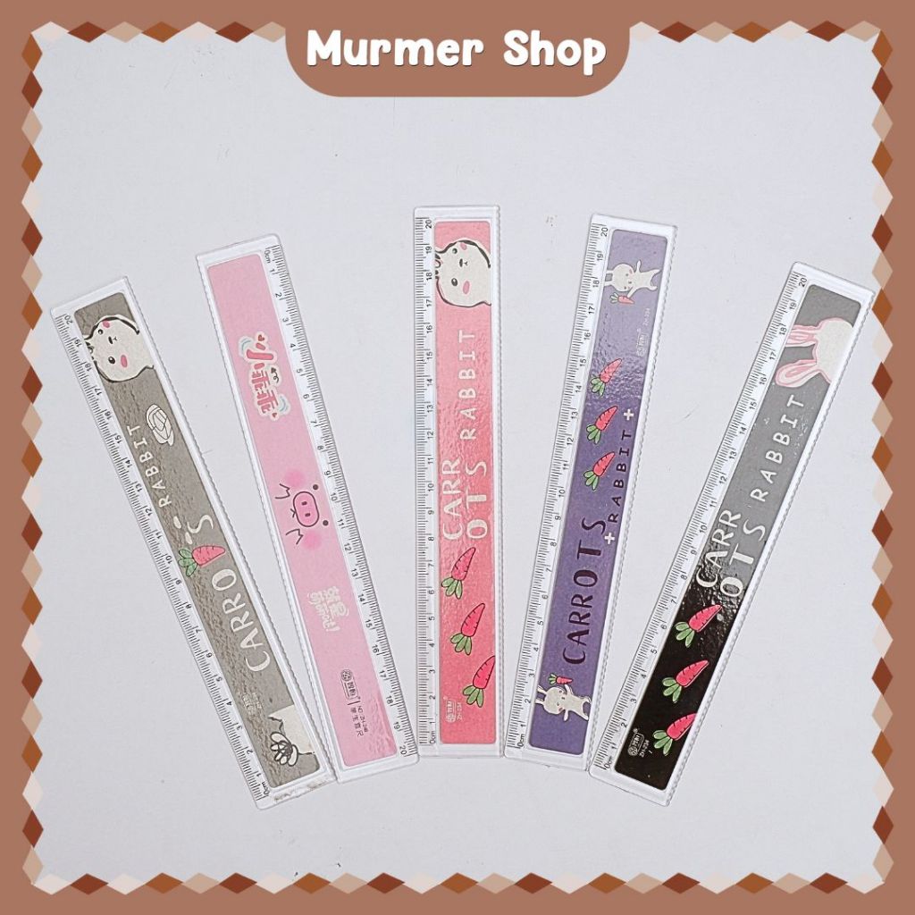 

Penggaris Panjang 20 cm Zhiheng Pig Rabbit Plastik Ruler MIstar Jidar Garisan