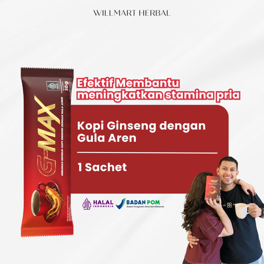 

KOPI G-MAX Minuman Penambah Stamina Pria Kuat Tahan Lama Bikin Istri Bahagia Original Halal BPOM