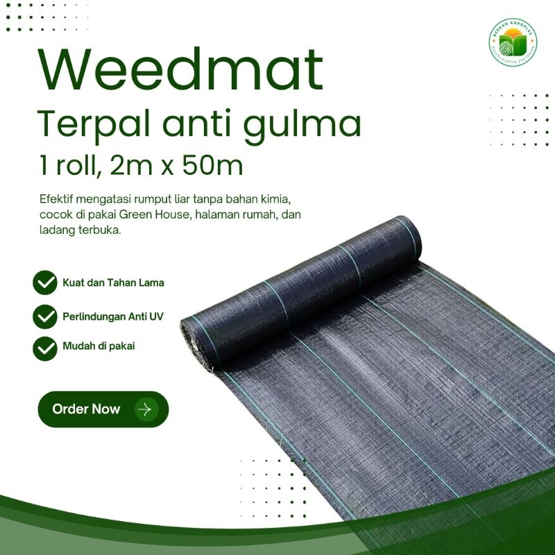 Weedmat Lebar 2 Meter/ Terpal Green House - 1 Roll