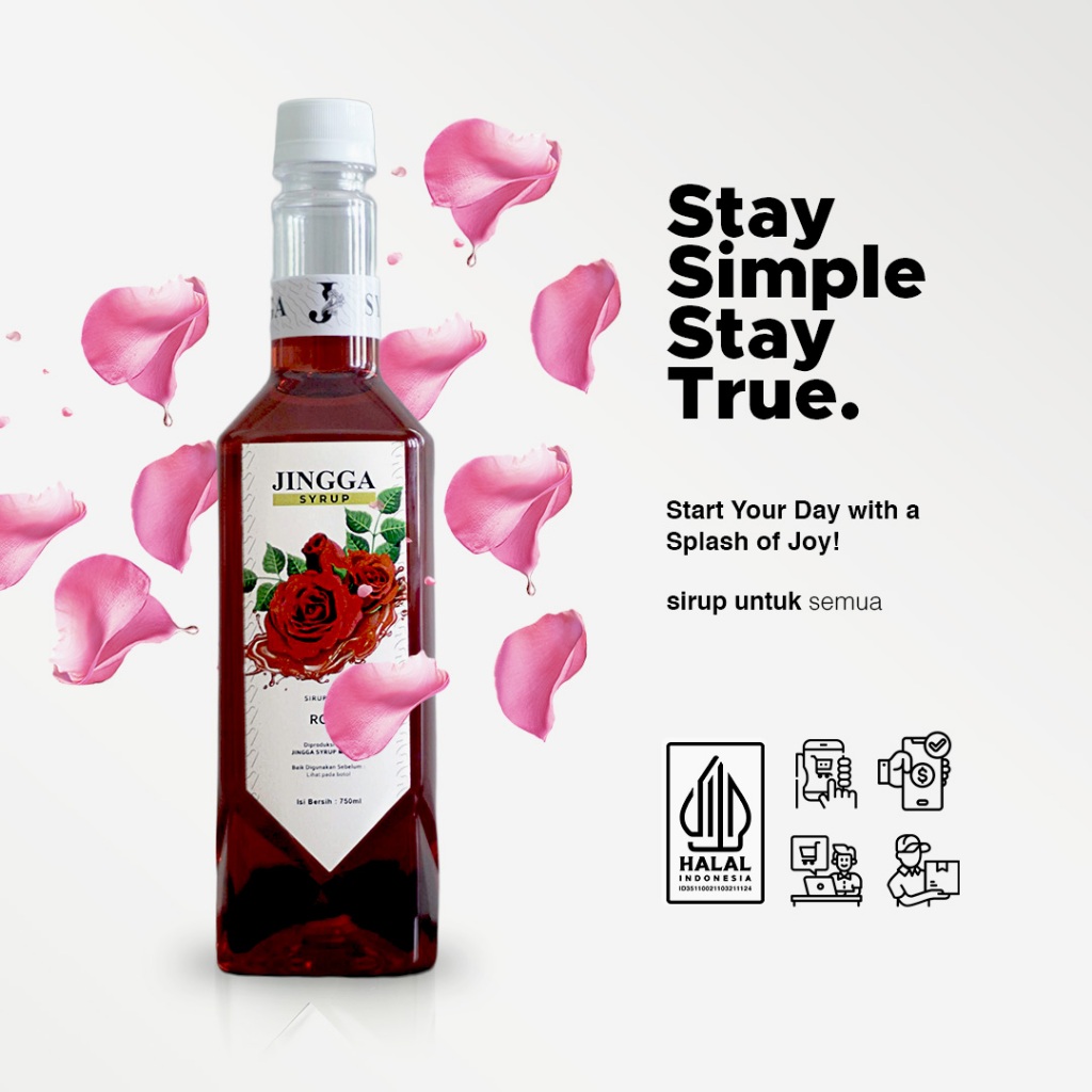 

JINGGA Rose Syrup 750 ml - Sirup Rasa Mawar Untuk Cocktail dan Mocktail.