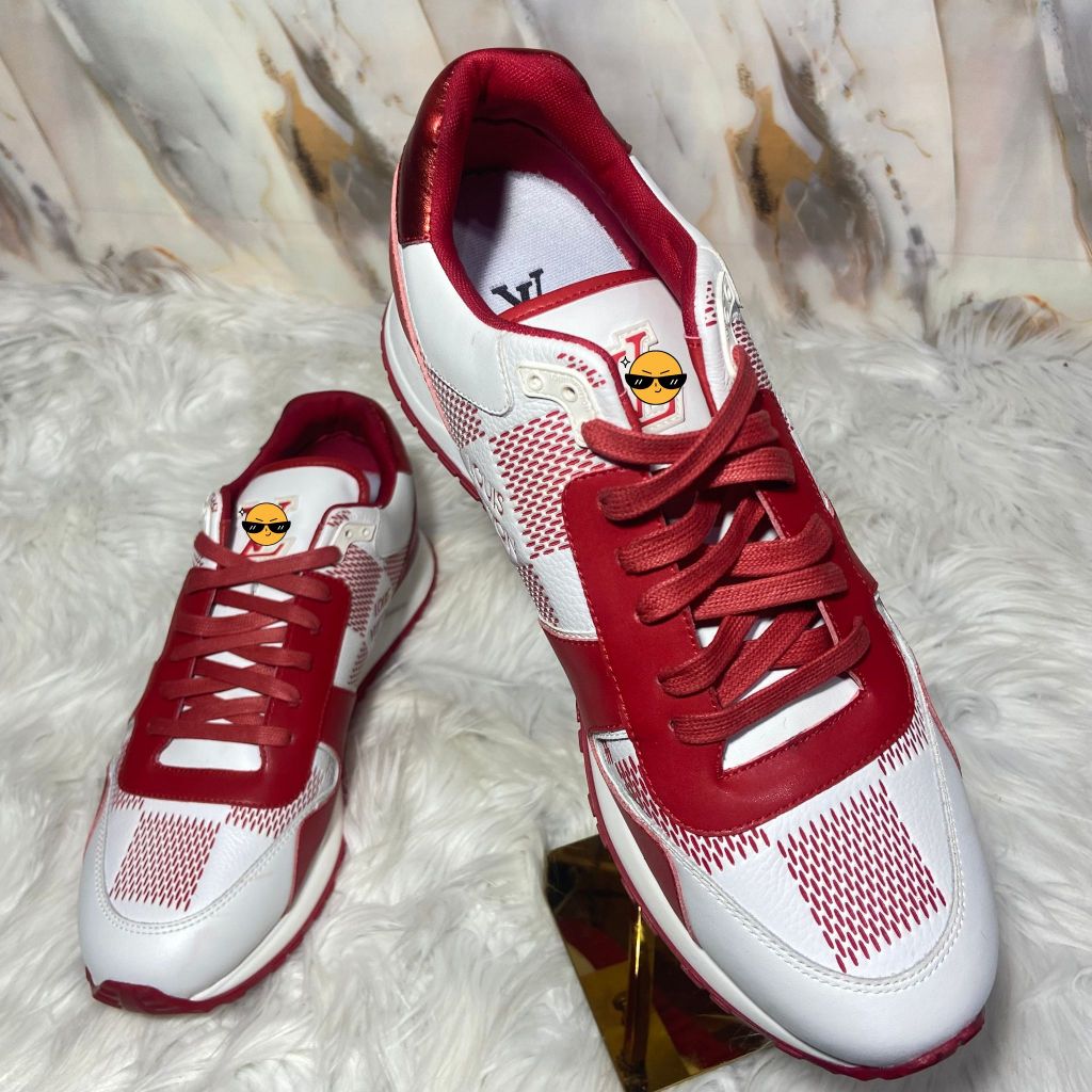 Sepatu Itali Pria Sport Kulit Merah Putih