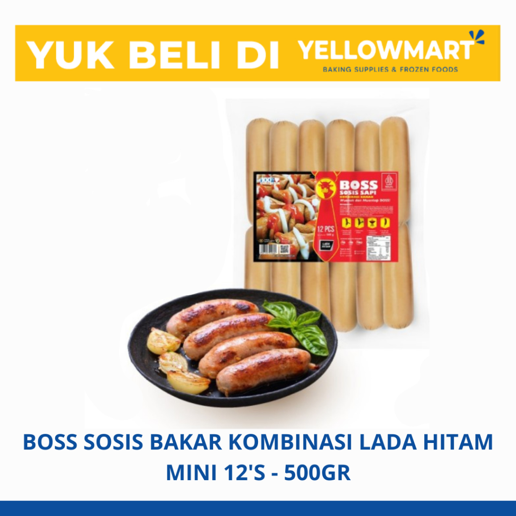 

BOSS Sosis Bakar Sosis Blackpepper Sausage Beef Lada Hitam 12's - 500gr