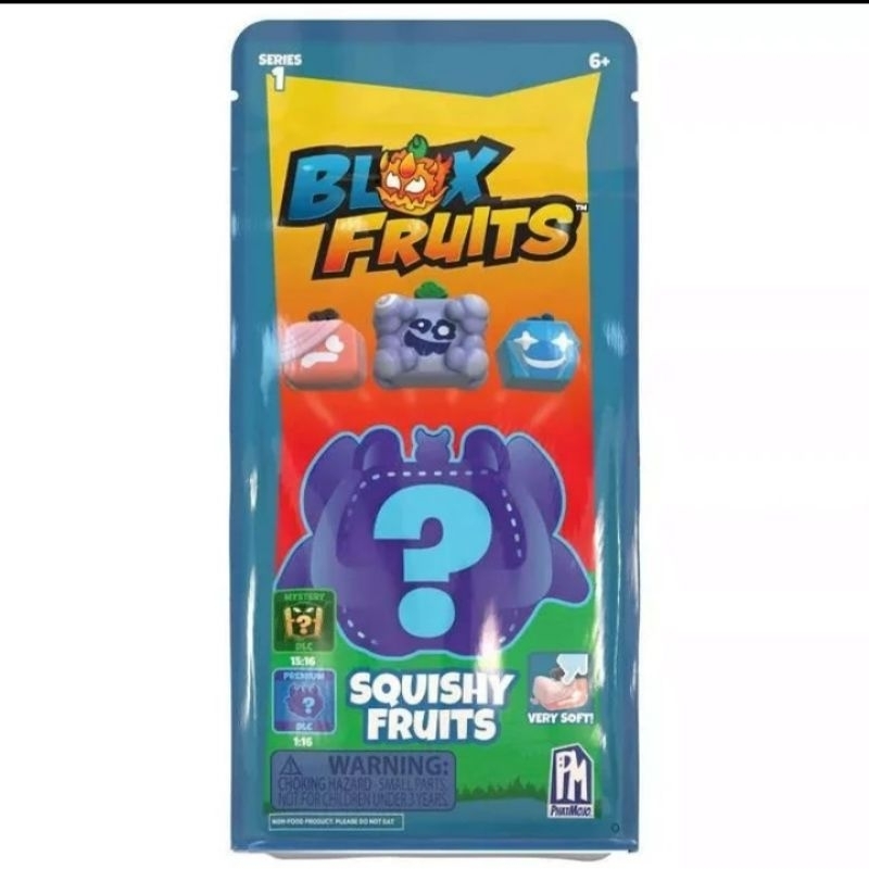 Blox Fruits Series 1, Squishy Fruits Mystery Pack (1pcs Random Squish Figure)