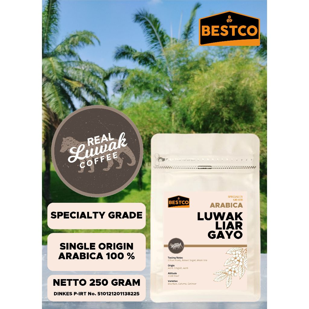 

Kopi Bestco Specialty Arabica Luwak Liar Gayo 250 gr
