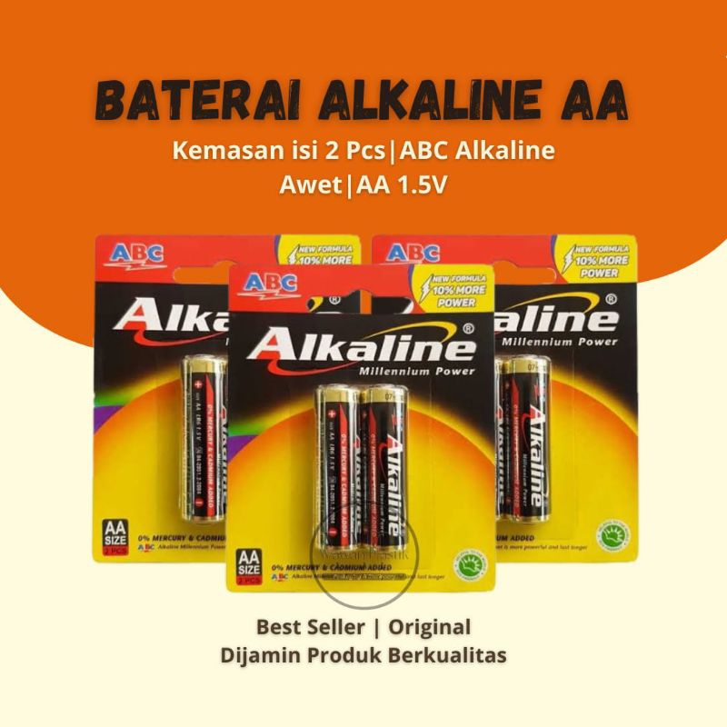 Baterai Alkaline AA 2 Pcs Awet / Batre ABC Alkaline A2 2 Pcs Murah / Baterai ABC Alkaline A2 / ABC A