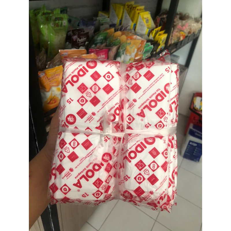 Plastik idola putih uk. 15/21/24/28 (per pack 50pcs)