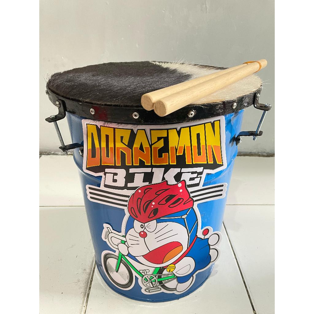 Bedug kulit kambing mini gambar doraemon
