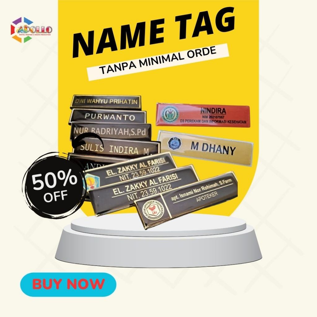 

cetak nametag cetak nama dada nama pegawai murah cepat