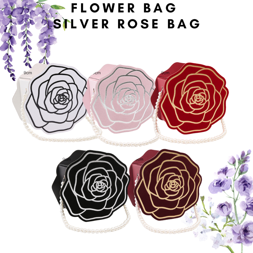 

Flower Bag Silver Rose Bag / Tas Buket Bunga Silver Rose