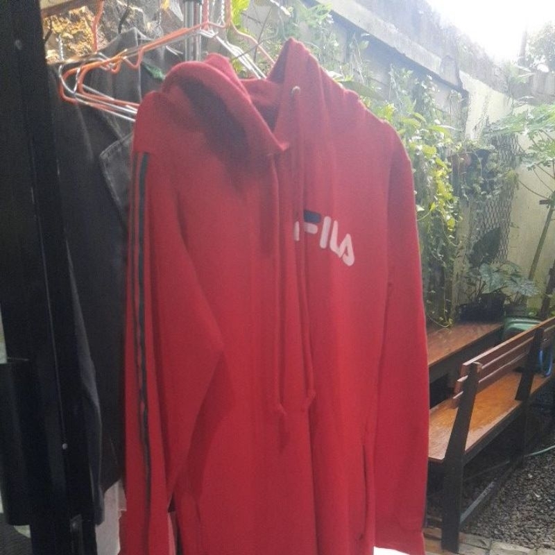 tunik kaos hoody merah