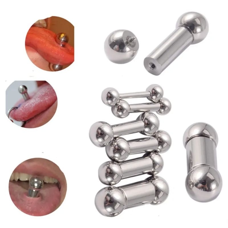 ANTING LIDAH TITANIUM JUMBO / TINDIK LIDAH TITANIUM JUMBO / PIERCING LIDAH / BARBEL LIDAH TITANIUM