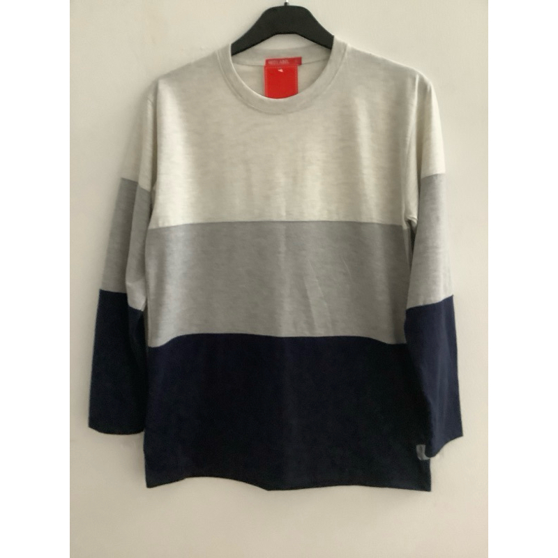 Kaos/ Red Label Lengan Panjang Kombinasi 3 Warna (crem,abu,navy)