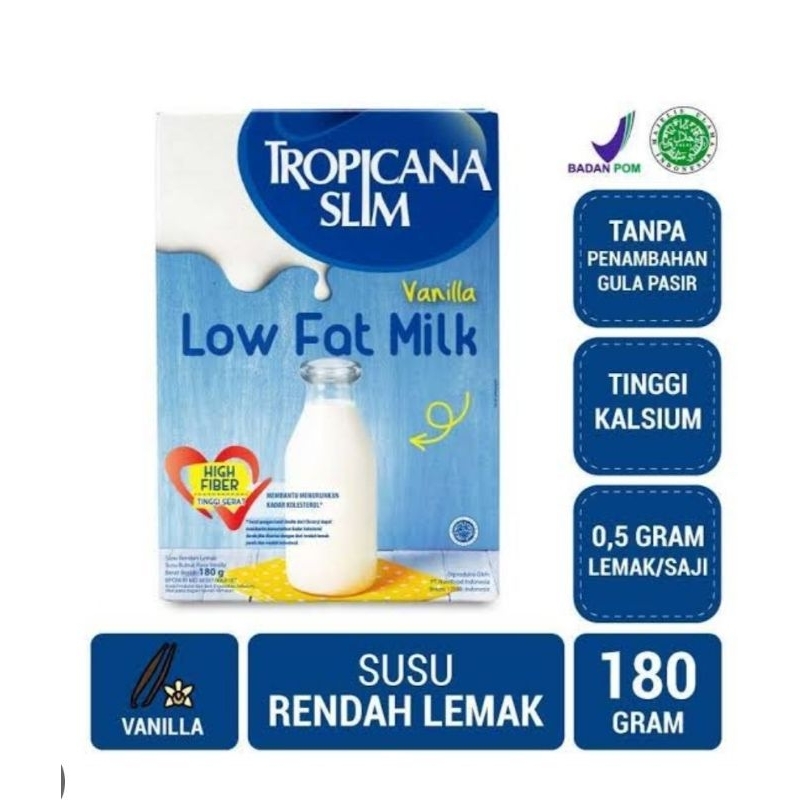

Tropicana Slim Susu Low Fat Rasa Vanila 180 gram