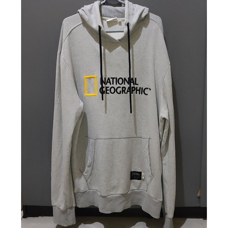National Geographic Second | Hoodie abu big logo | logo karet timbul