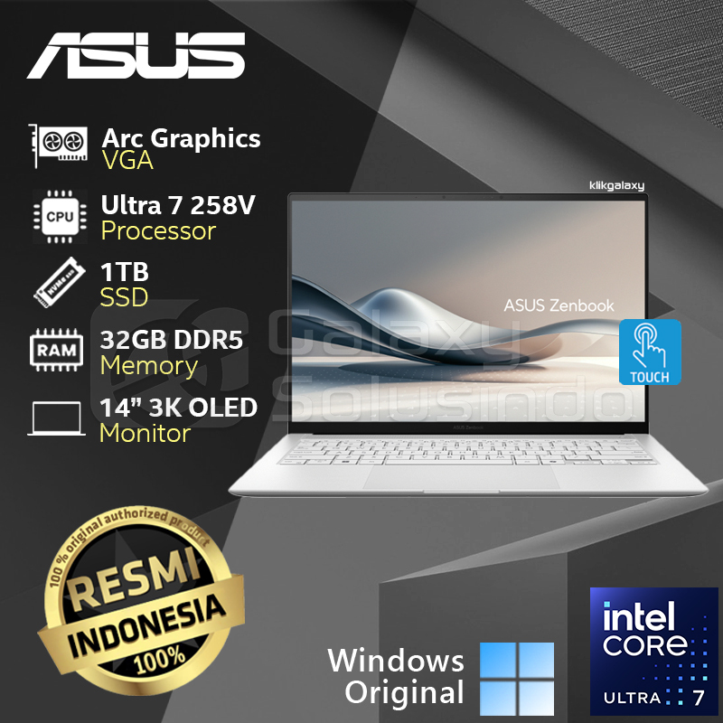 Asus Zenbook S 14 OLED UX5406SA-OLEDS7312TM - Intel Core 7 258V 1TB SSD 32GB RAM - White Notebook La
