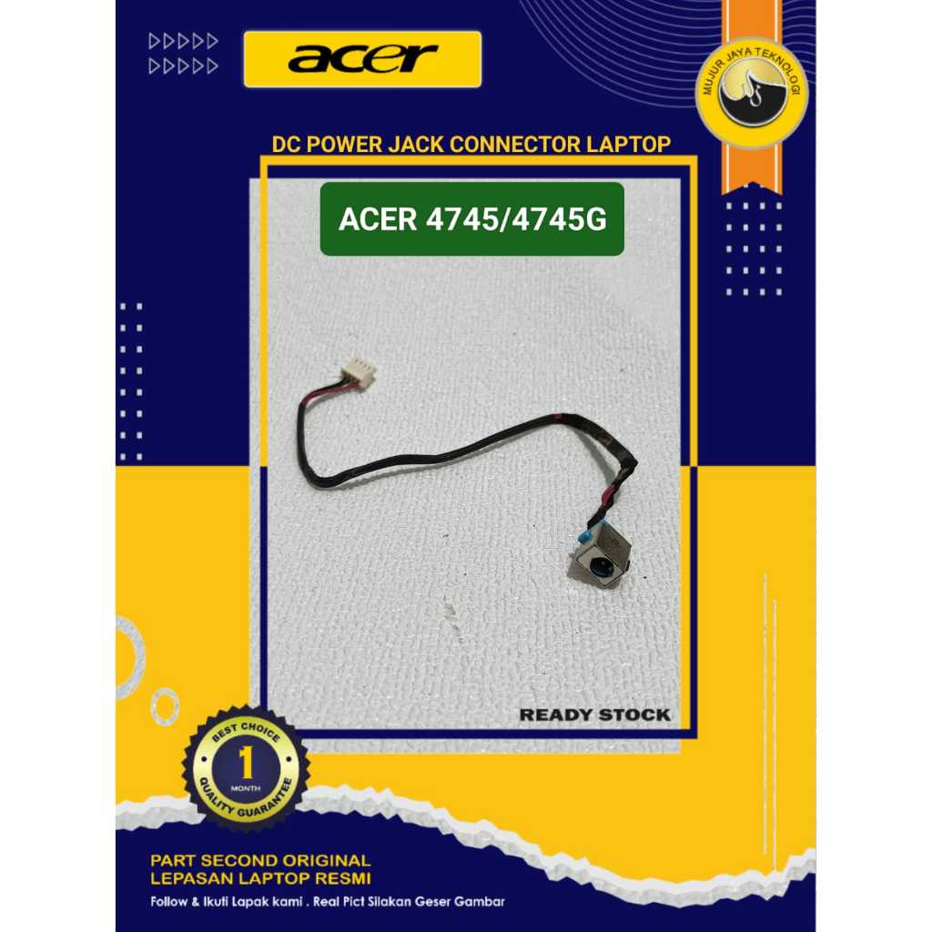 DC Power Jack Connector Konektor Laptop Acer 4745 4553 4745Z 4745G 4820 4820G Original Second Normal