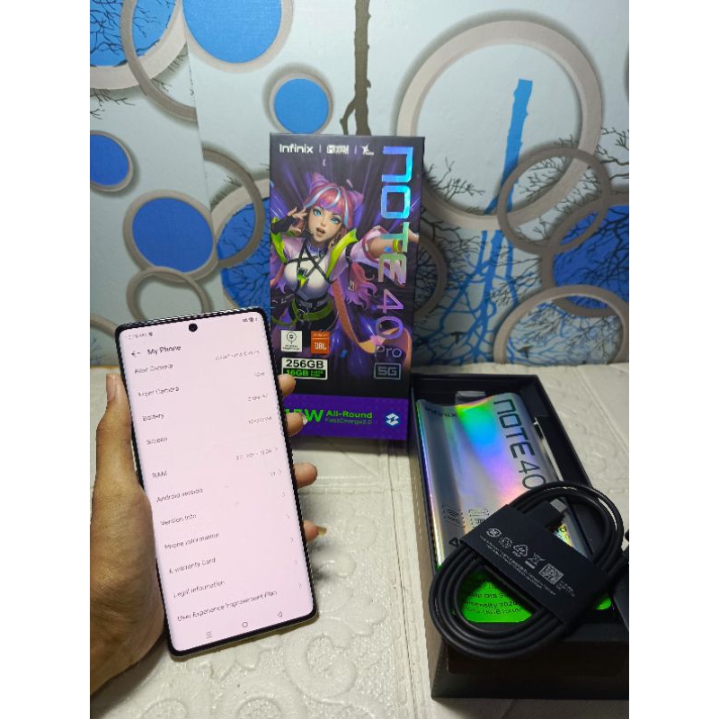JUAL HP INFINIX NOTE 40 PRO 5G RAM 8+4/256GB ORIGINAL MULUS NOMINUS LIKE NEW