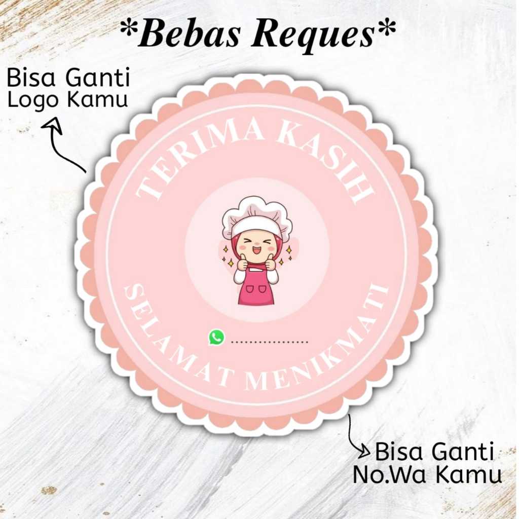 

Stiker Label Terimakasih Selamat Menikmati I Bebas Reques Bisa Custom