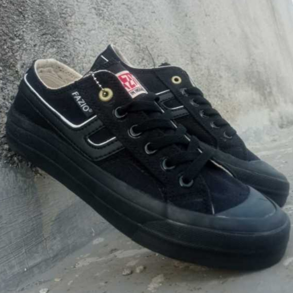 Fazio - Sepatu Pria Wanita Hitam Polos Series Clasic By Fazio