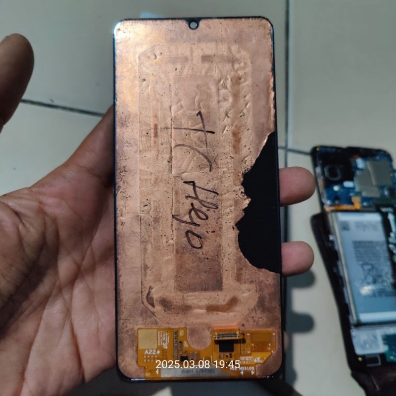 LCD SAMSUNG Galaxy A22 4G Minus GreenScreen Aman Bisa Pakai [ Original Copotan ]Tested