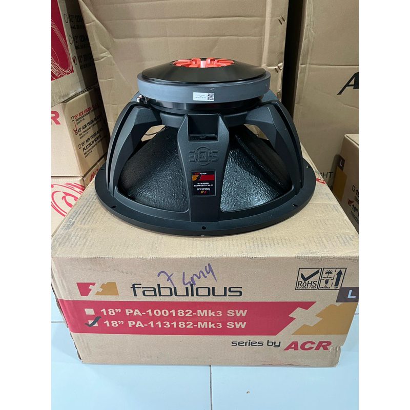 Speaker ACR fabulous 113182 SW Subwoofer 18in 18inch 18inci 750-1500 watt maxx original sinar baja