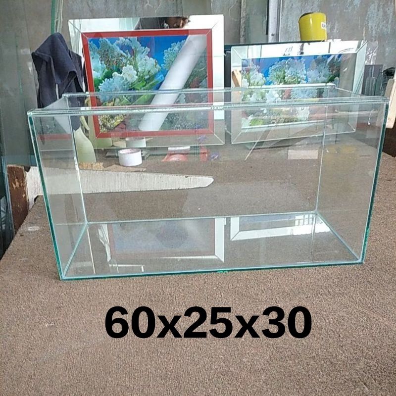NEW Aquarium kaca 60x25x30 ( pengiriman via instan) // Aquarium chana // Aquarium kaca // Tank